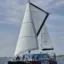 Beatrix met nieuwe zeilen bakboord