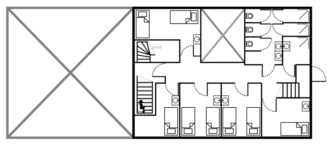 SH plattegrond it sailhus groepsaccommodatie het commandeurshuis 1e verdieping